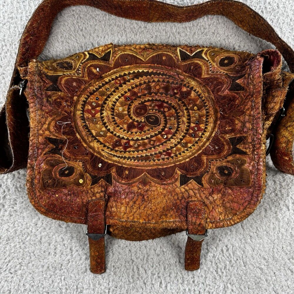 John Galliano Autumn/Winter 2002, Atlantic perch leather embroidered bag